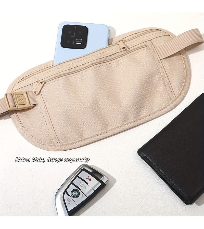 Black Ultra Thin Anti Theft Waist Bag for Running Travel - Image 4