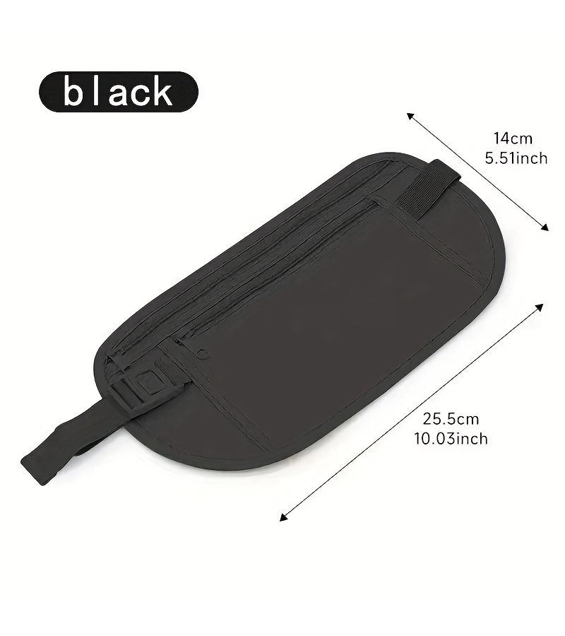 Black Ultra Thin Anti Theft Waist Bag for Running Travel - Image 2