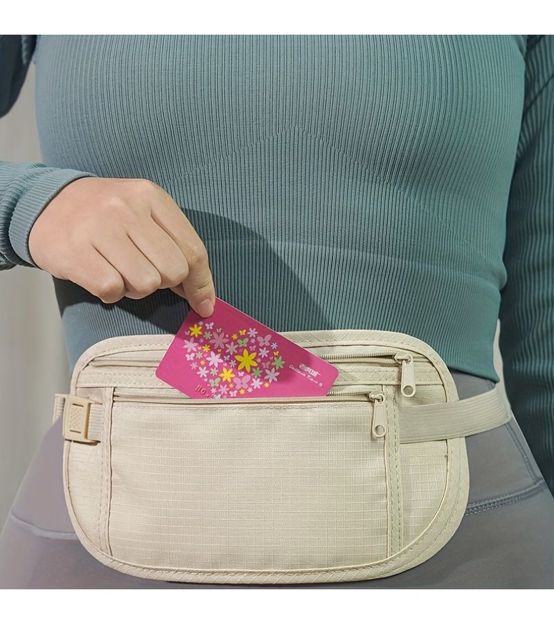 Black Ultra Thin Anti Theft Waist Bag for Running Travel - Image 1