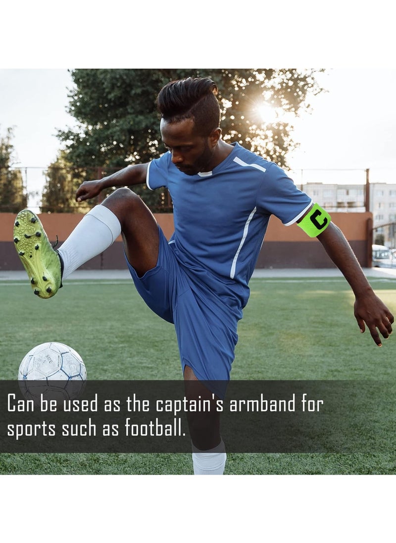 PYC 6 Pieces Elastic Soccer Captain Armband Adjustable Football Basketball Player Bands for Adult Youth  - Image 3