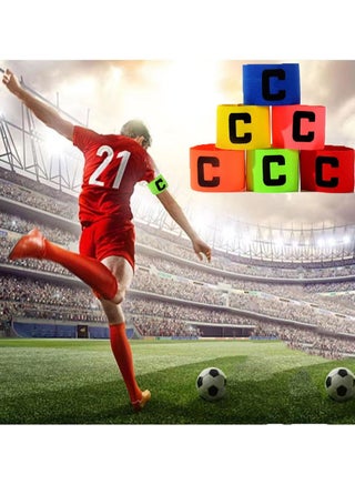 6 Pieces Elastic Soccer Captain Armband Adjustable Football Basketball Player Bands for Adult Youth - view 4