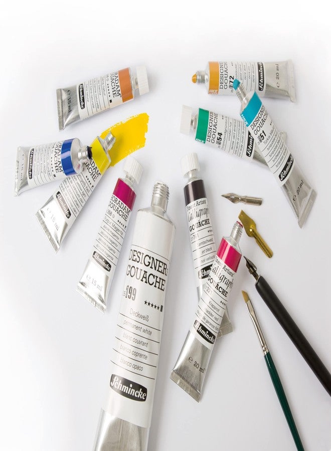 Schmincke - HORADAM® Gouache, titanium white 102, 15 ml finest gouache color, highest concentration of pigments, luminosity and depth of color - Image 4