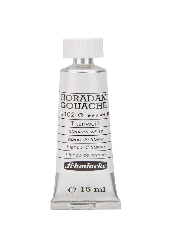 Schmincke - HORADAM® Gouache, titanium white 102, 15 ml finest gouache color, highest concentration of pigments, luminosity and depth of color - Image 1