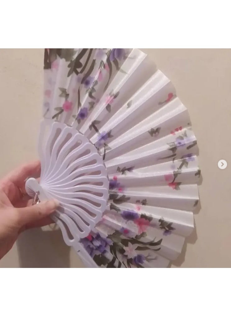 عدد ٣ مروحة قابلة للطي مروحة يد كبيرة بتصميم فراشات او زهور بالألوان متعدده وأشكال مختلفه ورائعه - Image 1