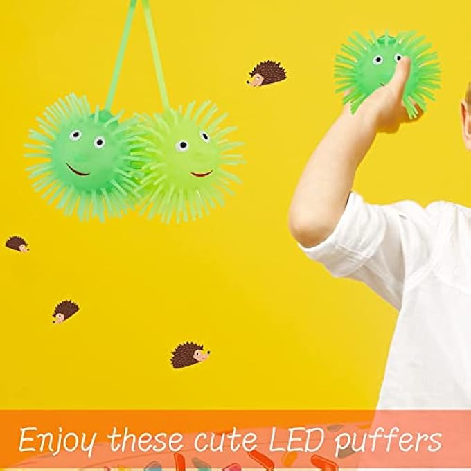 MAKINGTEC 24 Pcs LED Puffer Balls Squishy Stress Relief Glowing Balls Light up Balls Multi Color Flashing Puffer Ball for Boys Girls Adults Goodie Bag Fillers Stocking Stuffers Party Favors Sensory Supplies - Image 5