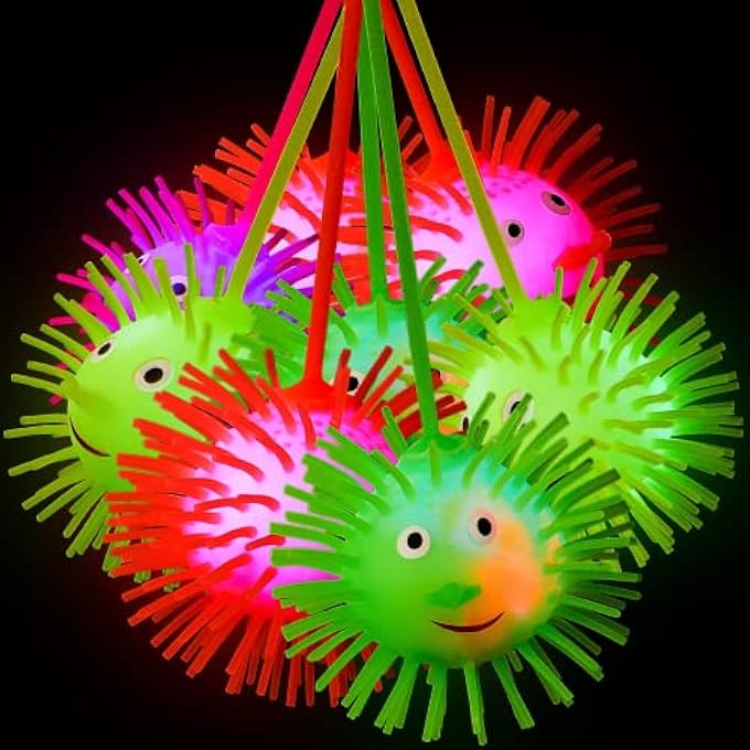 MAKINGTEC 24 Pcs LED Puffer Balls Squishy Stress Relief Glowing Balls Light up Balls Multi Color Flashing Puffer Ball for Boys Girls Adults Goodie Bag Fillers Stocking Stuffers Party Favors Sensory Supplies - Image 1