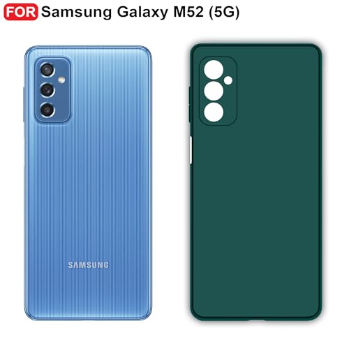 CEDO Back Cover for Samsung Galaxy M52 (5G) | Camera Bump Protection & Inner Velvet Fabric Lining | Ultra Slim Matte Soft Rubberised Case Cover (Green) - Image 2