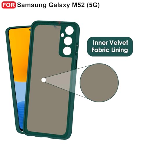 CEDO Back Cover for Samsung Galaxy M52 (5G) | Camera Bump Protection & Inner Velvet Fabric Lining | Ultra Slim Matte Soft Rubberised Case Cover (Green) - Image 4