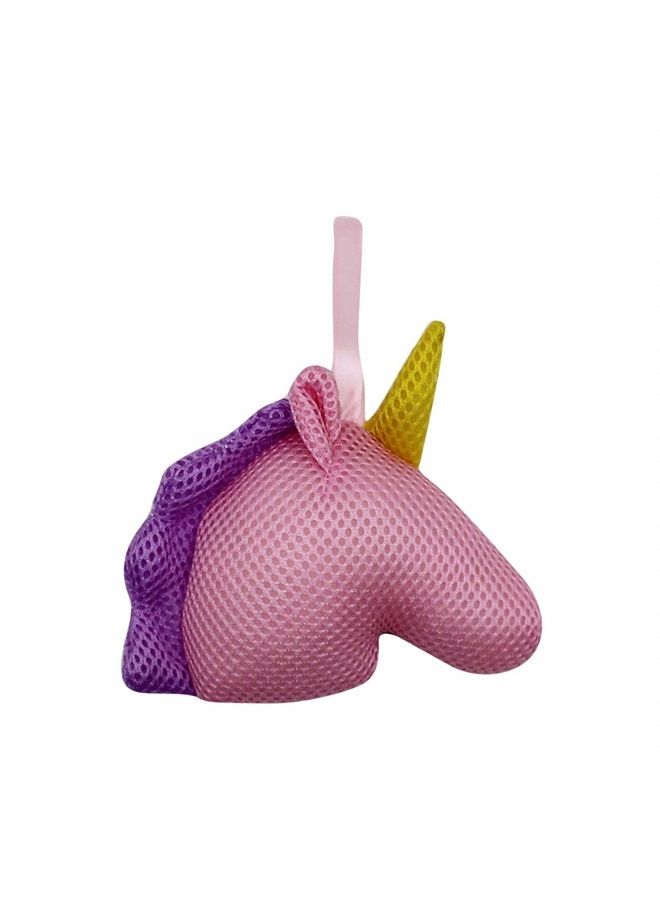 Suillty Unicorn Cartoon Animal Bath Shower Sponge Pouf Loofahs - Eco-Friendly Exfoliating Mesh Brush Mesh Bath Shower Ball Sponge - Exfoliate, Cleanse, Soothe Skin (Pink) - Image 1