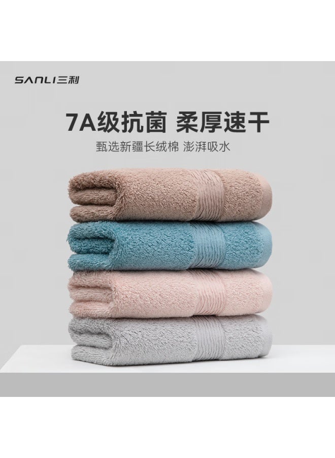 Sanli Pure Cotton Towel 7a Antibacterial Household Class A Soft Men's Face Wash Bath Women 100g Xinjiang Cotton Towel 4 Pack - Image 1