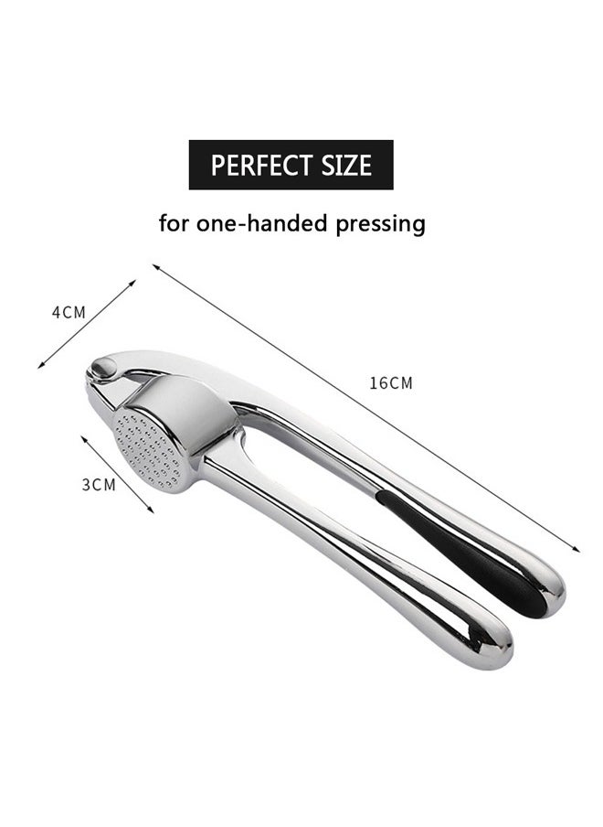 GUSGU Garlic Press with Silicone Peeler and Brush, Premium Garlic Mincer Tool with Ergonomic handle, Ginger Crusher with Good Grip, Easy to Use and Clean , Dishwasher Safe  - Image 3
