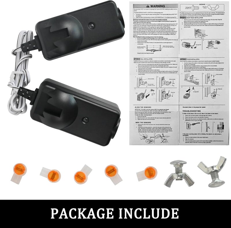 Delixike 41A5034 Safety Sensor Kit,Fits for liftmaster Chamberlain, Sears Craftsman Garage Door Opener Made After 1997. Garage Door Sensor Replacement 2610459 041A5034 - Image 2
