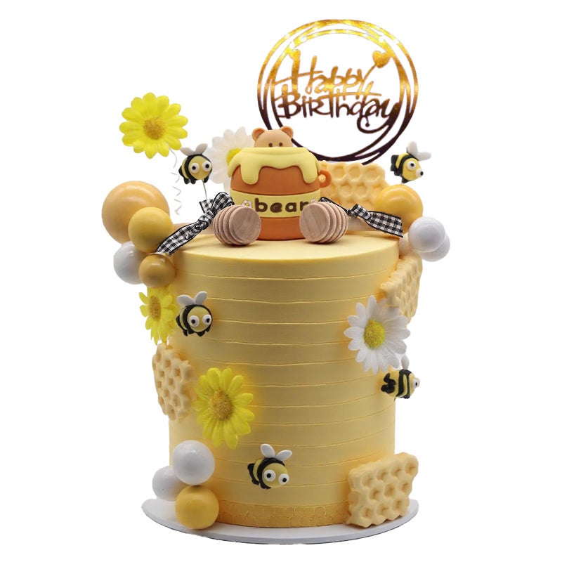 BiBo 40 PCS Bee Cake Topper Bumble Bee Cupcake Toppers Honeycomb Cake Decorations for Baby Shower Honey Bee Theme Birthday Party Gender Reveal First Day Decoration Supplies - Image 2