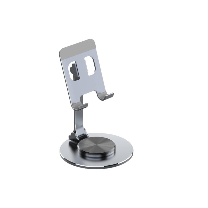 Black Metal Desk Phone Stand with 360 Degree Rotation and Foldable Design - AuraLuxe - Image 5