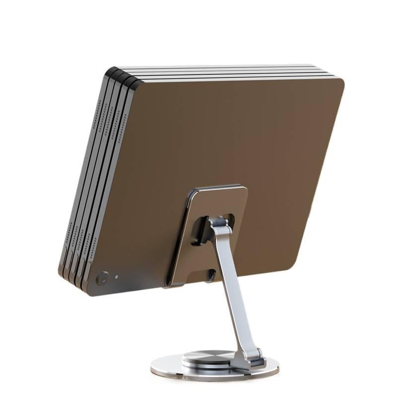 Black Metal Desk Phone Stand with 360 Degree Rotation and Foldable Design - AuraLuxe - Image 4