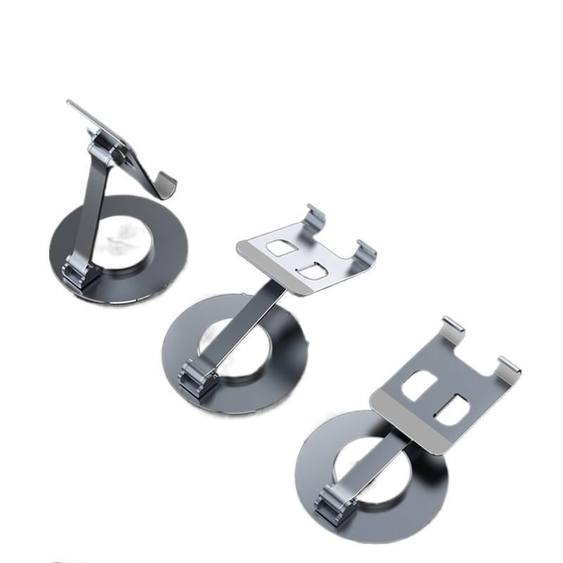 Black Metal Desk Phone Stand with 360 Degree Rotation and Foldable Design - AuraLuxe - Image 3