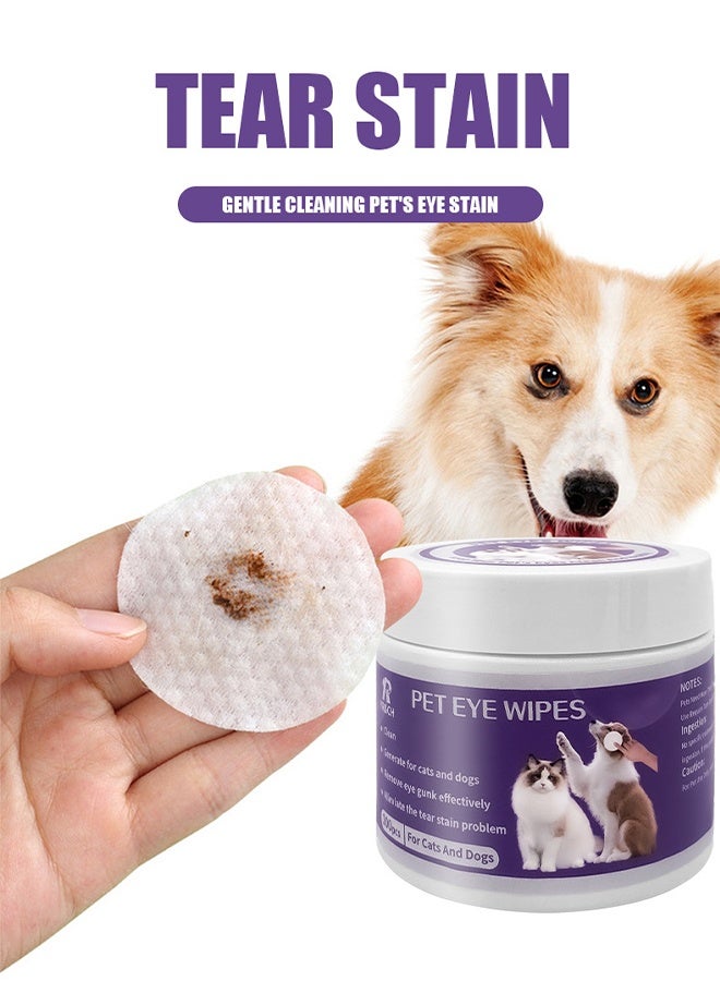 مناديل لطيفة للعينين للحيوانات الأليفة، 100 منديل، مناديل تنظيف عامة للقطط والكلاب، طبيعية وآمنة لإزالة الأوساخ والقشور والإفرازات، لا تسبب الحساسية للأذن والجسم والكفوف - Image 2