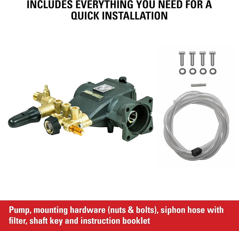 Simpson AAA 90036 Horizontal Triplex Plunger Replacement Pressure Washer Pump Kit 3200 PSI 28 GPM 34 Shaft Includes Hardware and Siphon Tube for Industrial Gas Powered Machines Black - Image 5