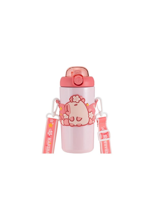 Capibala Thermos Double Drink Cup Dolphin With Straw High Color Value Crossbody Cup Children's Portable Water Cup For School