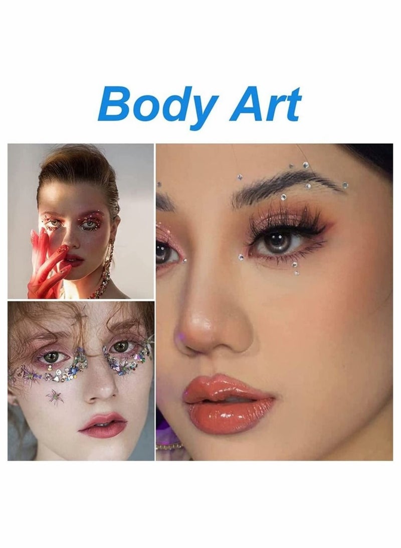 Captaintech 4 Size 14 Sheets Crystal Gem Stickers Crystal Rhinestone Stickers Self-Adhesive Bling Jewels Sticker for Face Eyes Nails Body Makeup Festival Kids DIY Craft Cards Embellishment Diamond Decorations - Image 2