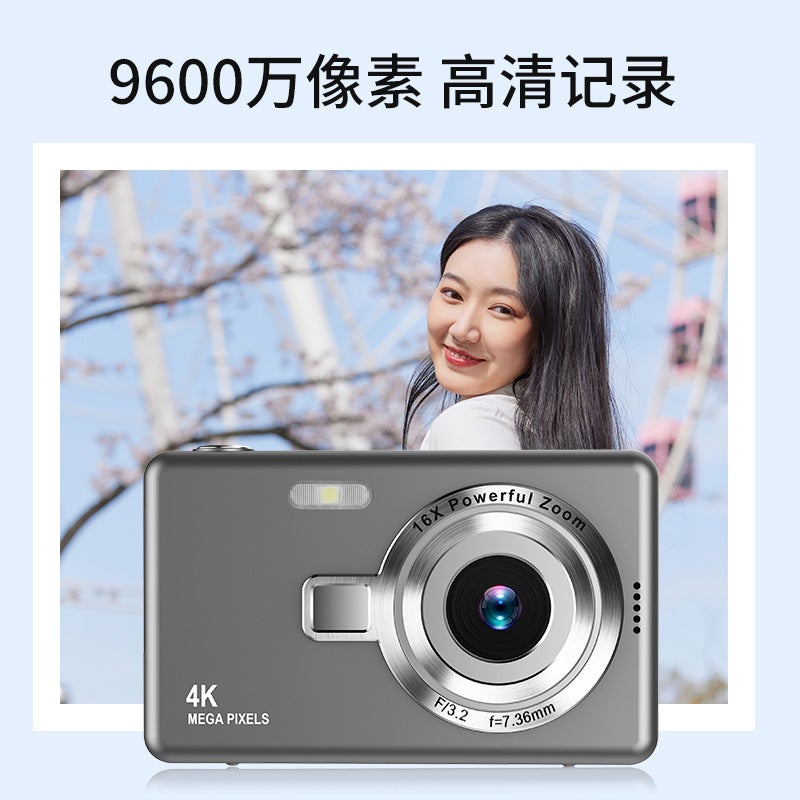 White CCD Retro HD Digital Camera with 32GB Memory Card, Adapter & Card Reader - Pocket-Sized Selfie Companion - Image 4