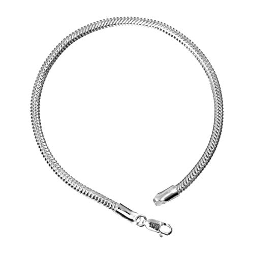 Clara Anti-Tarnish 92.5 Sterling Silver Snake Bracelet 8 inch | Gift for Men & Boys - Image 1