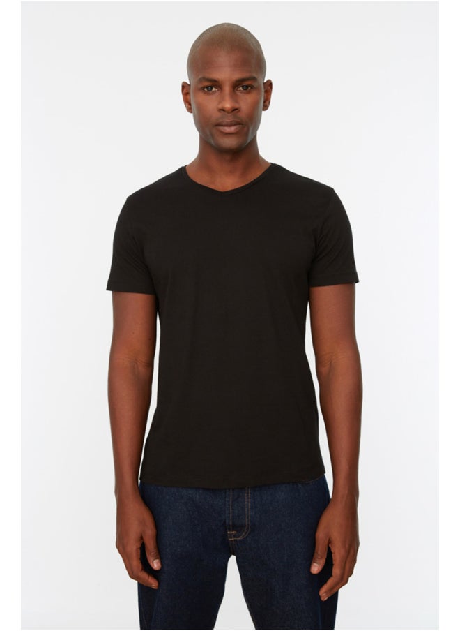 Black Basic Slim Fit 100% Cotton V-Neck Short Sleeve T-Shirt TMNSS19BO0002 - pzsku/Z536AB17B4E7A370558EBZ/45/_/1730941502/72e0a85a-d10d-4407-95db-19c48d96ec73