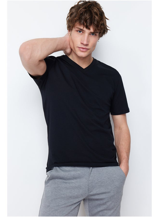 Black Basic Slim Fit 100% Cotton V-Neck Short Sleeve T-Shirt TMNSS19BO0002 - pzsku/Z536AB17B4E7A370558EBZ/45/_/1730941503/57e1ec8c-7526-4cf3-b993-f05004f86c2a