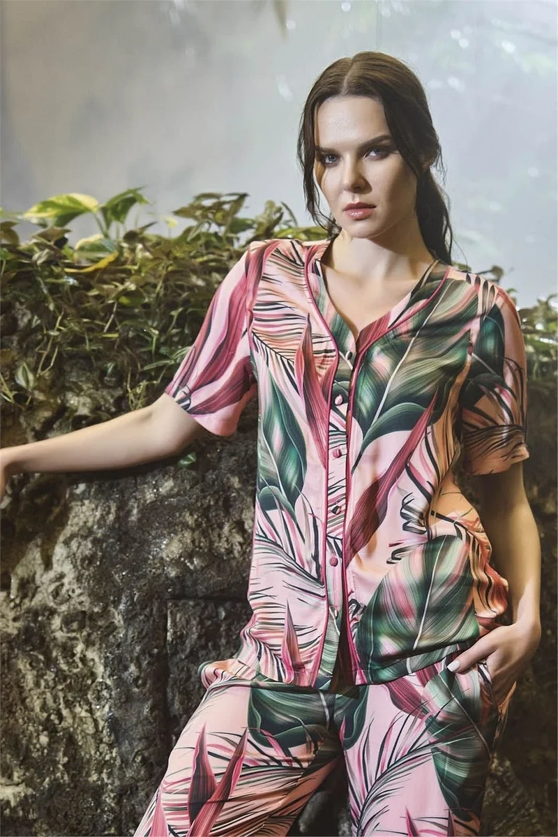 موناميسي Women's Cherry Short Sleeve Pajamas Set 21034