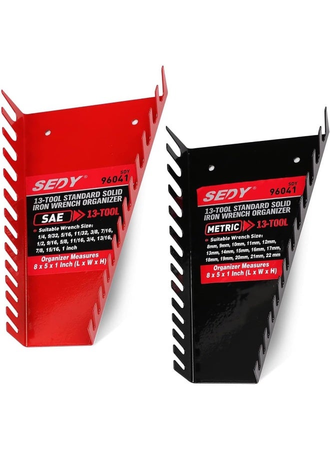 SEDY 26 Pack Metal Wrench Organizer Tool Trays, Premium Quality Wrench Holder, Wall Mounted Wrench Storage Tray - Image 1