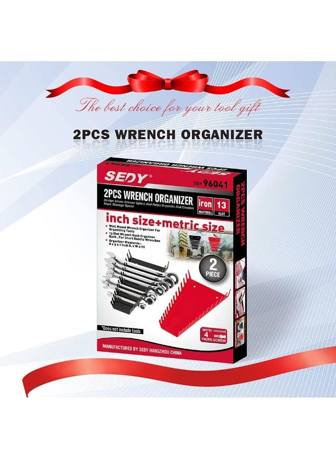SEDY 26 Pack Metal Wrench Organizer Tool Trays, Premium Quality Wrench Holder, Wall Mounted Wrench Storage Tray - Image 2