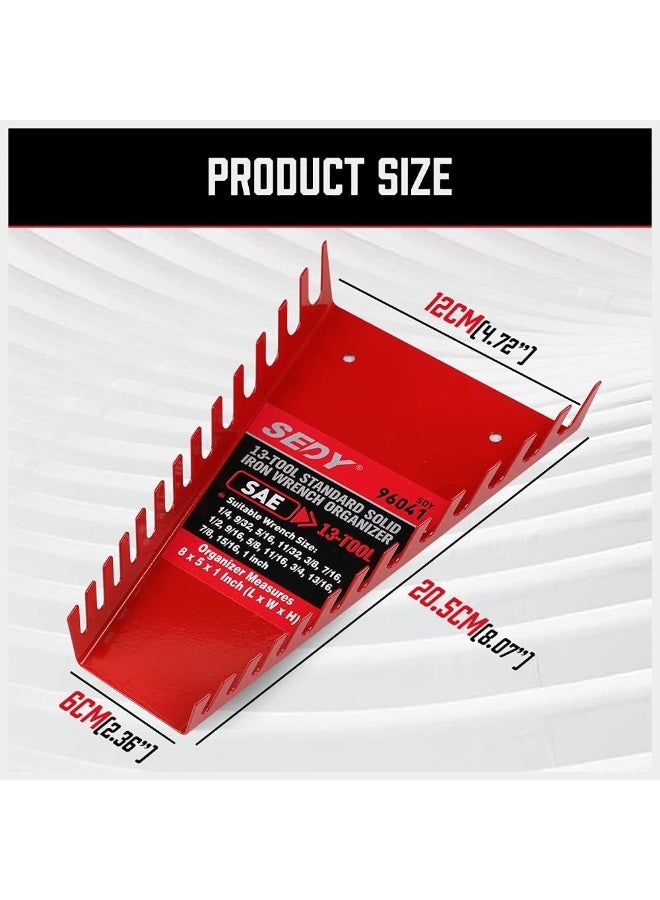 SEDY 26 Pack Metal Wrench Organizer Tool Trays, Premium Quality Wrench Holder, Wall Mounted Wrench Storage Tray - Image 3