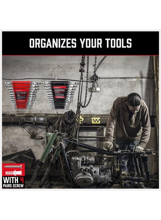 SEDY 26 Pack Metal Wrench Organizer Tool Trays, Premium Quality Wrench Holder, Wall Mounted Wrench Storage Tray - Image 5