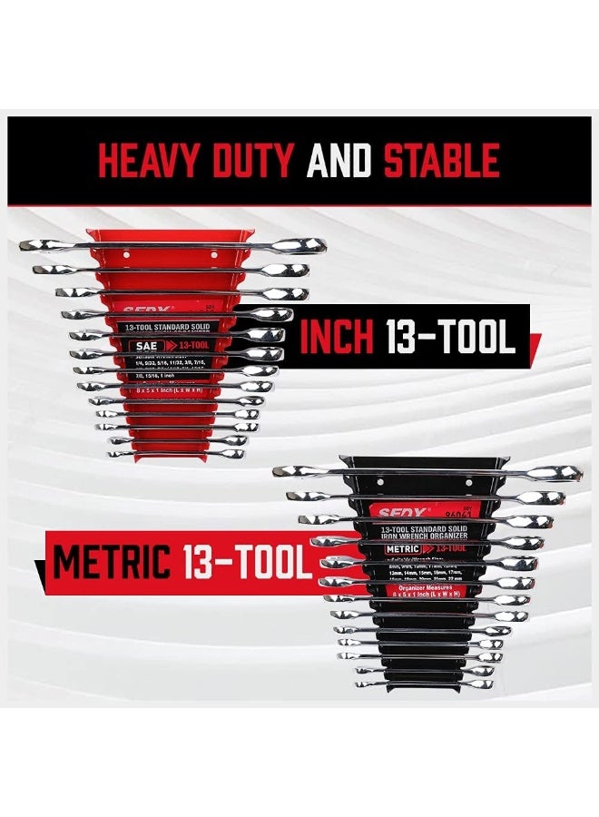 SEDY 26 Pack Metal Wrench Organizer Tool Trays, Premium Quality Wrench Holder, Wall Mounted Wrench Storage Tray - Image 4