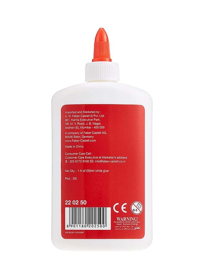 FABER-CASTELL 250ml White Glue Bottle For Art And Craft  Pack Of 2 - Image 2