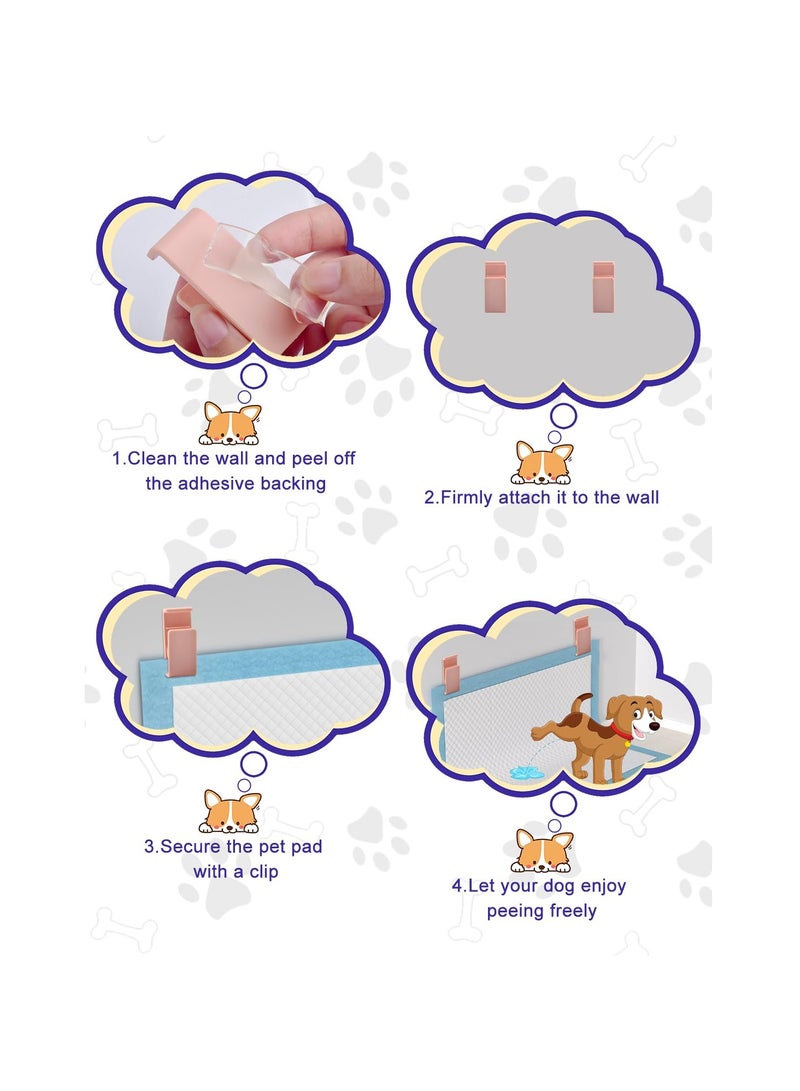 SYOSI 6 Pcs Potty Training Dog Pee Pad Holder, Wall Pee Pad Holder Dog for Small & Large Size Wee Wee Pad, Indoor Potty Training Pad Holder for Leg-Lifting Puppies, Pad Holder with Nano Gel Strip (White) - Image 4