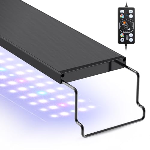 hygger Aquarium LED Light Fish Tank Full Spectrum Lighting with 247 DayNight Cycle Mode Auto OnOff Timer Adjustable Brightness 7 Colors Options Extendable Bracket for 1824inch - Image 1