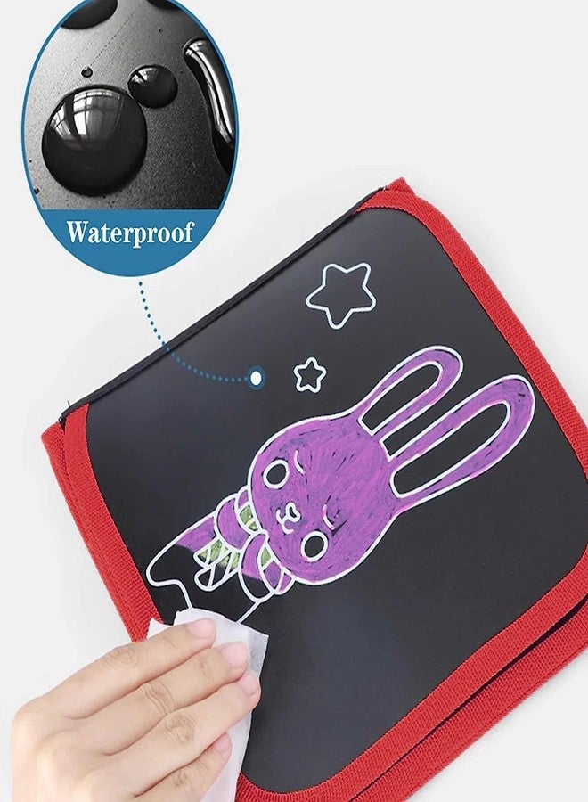 MANOGYAM Kids Erasable Doodle Book | Art Book | Drawing Book | Reusable Drawing Pads with 12 Watercolor Pens | Portable Drawing Toy Books Gifts for Kids (Red-Navy Blue) - Image 4