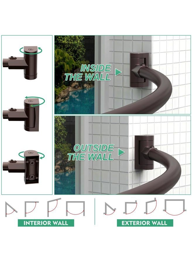 PrettyHome Adjustable Arched Curved Shower Curtain Rod Rustproof Expandable Aluminum Metal Shower Rod 38-72 Inches Telescoping Design Exquisite Customizable for Bathroom,Need To Drill,Bronze - Image 4
