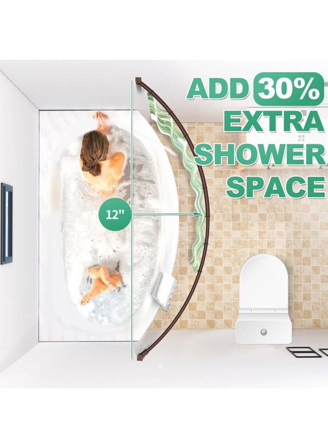 PrettyHome Adjustable Arched Curved Shower Curtain Rod Rustproof Expandable Aluminum Metal Shower Rod 38-72 Inches Telescoping Design Exquisite Customizable for Bathroom,Need To Drill,Bronze - Image 2