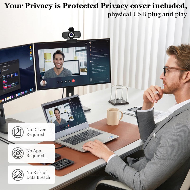 SZGIARUY 1080P HD Webcam for PC with Auto Focus & Noise Cancelling Mic - Plug and Play Computer Camera for Video Conferencing, Online Classes, Live Streaming - Ideal for Remote Workers/Students/Gamers - Image 4