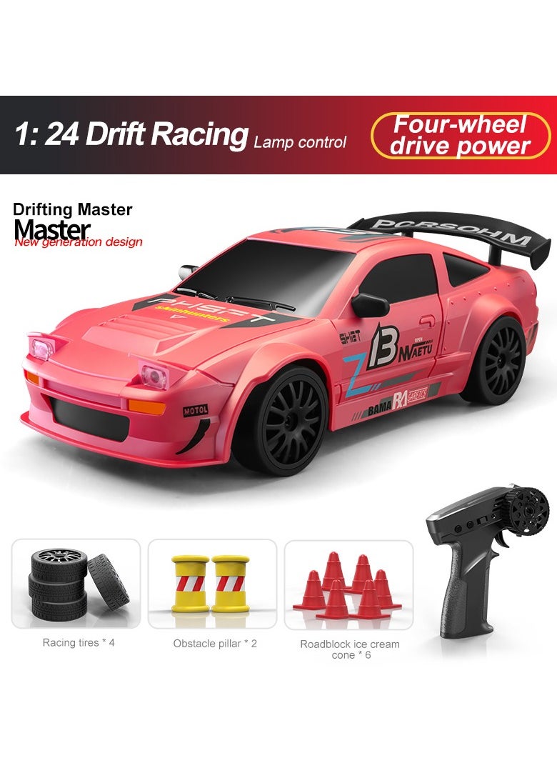 Harvestoy Harvestoy RC Drifting Car, 1:24 Scale, 4WD, High Speed ​​Remote Control Car, Truck with LED Light, Two Batteries, Drift Tires, Racing Sports Toy Car, Suitable for Adults, Boys and Girls, Children  - Image 1