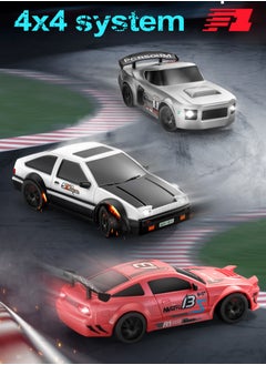 Harvestoy Harvestoy RC Drifting Car, 1:24 Scale, 4WD, High Speed ​​Remote Control Car, Truck with LED Light, Two Batteries, Drift Tires, Racing Sports Toy Car, Suitable for Adults, Boys and Girls, Children  - Image 4