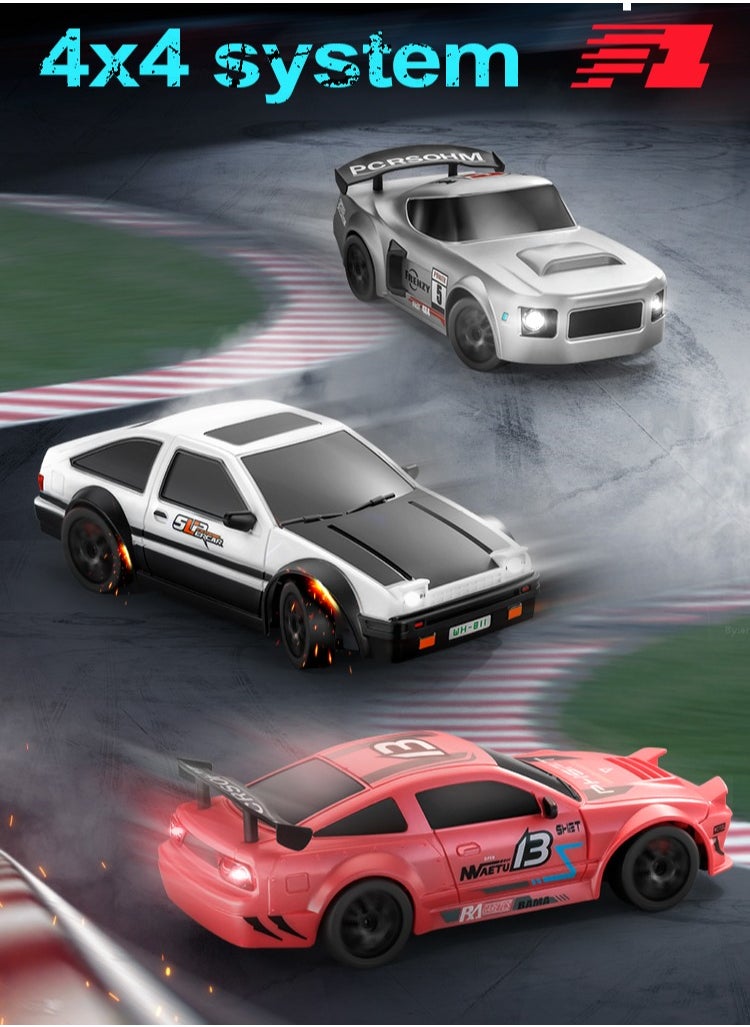 Harvestoy Harvestoy RC Drifting Car, 1:24 Scale, 4WD, High Speed ​​Remote Control Car, Truck with LED Light, Two Batteries, Drift Tires, Racing Sports Toy Car, Suitable for Adults, Boys and Girls, Children  - Image 4