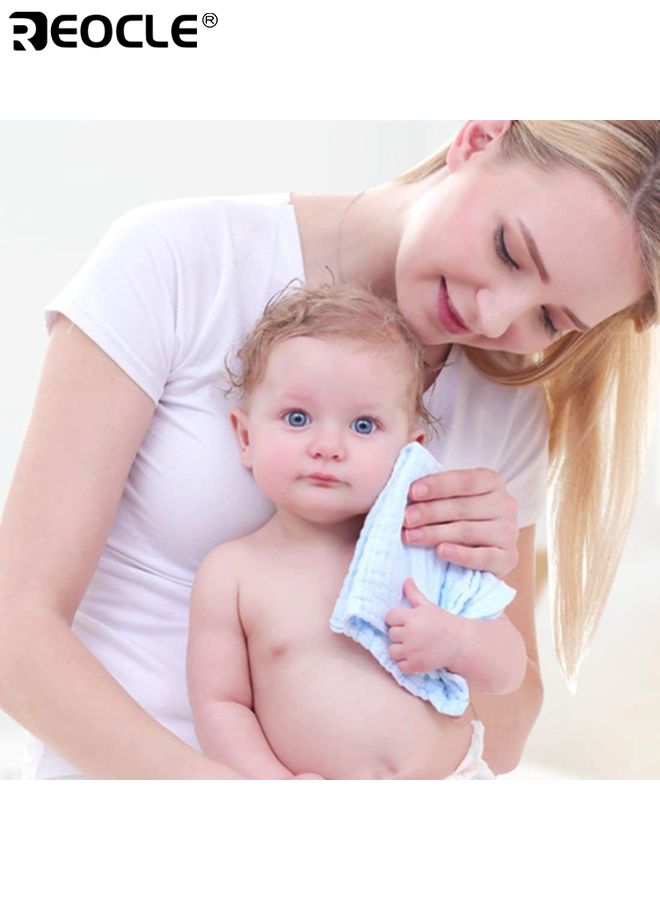 ريوكل 10 قطع مناشف ومناشف الأطفال ناعمة الشاش القطن الطبيعي مناديل مبللة للأطفال مجموعة منشفة قابلة لإعادة الاستخدام للوجه والاستحمام لحديثي الولادة والرضع والأطفال الصغار - Image 4
