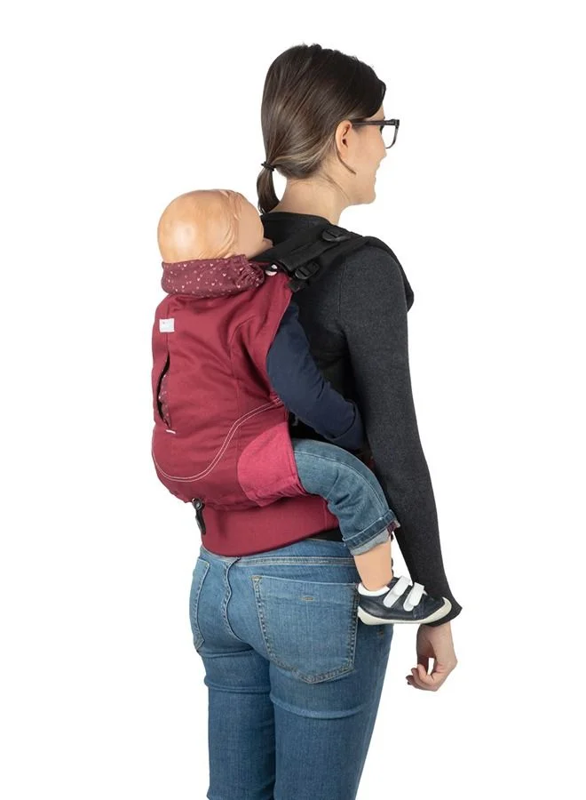 Chicco Myamaki Fit Baby Carrier (With Protective Hood) 0-15Kg, Burgundy Powder