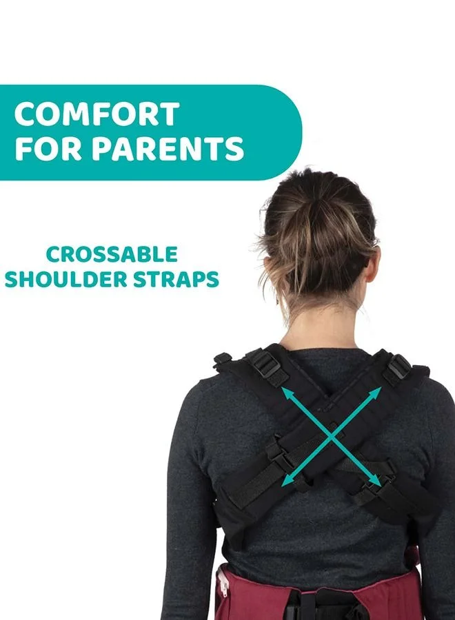 Chicco Myamaki Fit Baby Carrier (With Protective Hood) 0-15Kg, Burgundy Powder