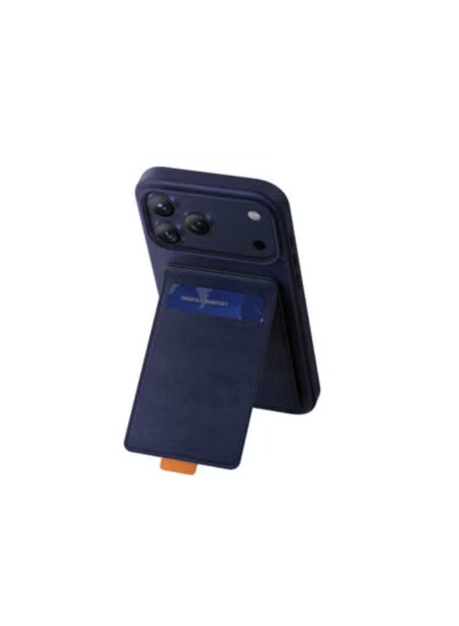 جرين ليون جراب ماج سيف لهاتف iPhone 17 Pro مصنوع من الجلد الفاخر مع حامل بطاقات ودعم حامل قابل للطي / حماية فائقة المتانة / لمسة مريحة فاخرة / حماية للكاميرا / قبضة مريحة / مضاد للخدش / مضاد لبصمات الأصابع - أسود - Image 2