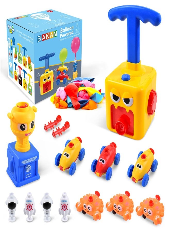 BAKAM Power Balloon Car Toy for Kids, Balloon Launcher Car Toy Set for Kids Science Toy, Inflatable STEM Balloon Pump Cars Racer Kit for Boys Girls (Upgrade) - Image 1