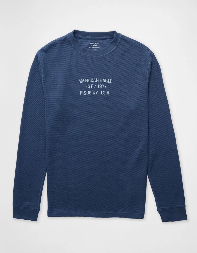 American Eagle  AE Long Sleeve Thermal T-Shirt for Men | Best Price UAE